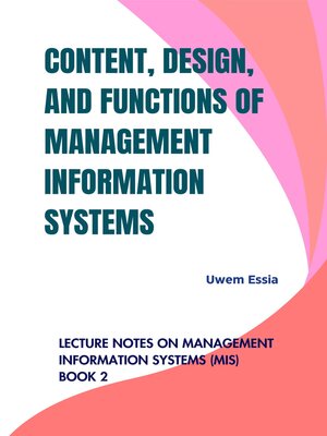 cover image of Content, Design, and Functions of Management Information Systems